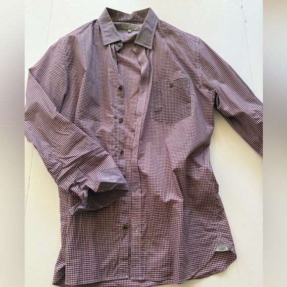 Ted Baker gingham Button-Up Shirt size 3 - Picture 1 of 7
